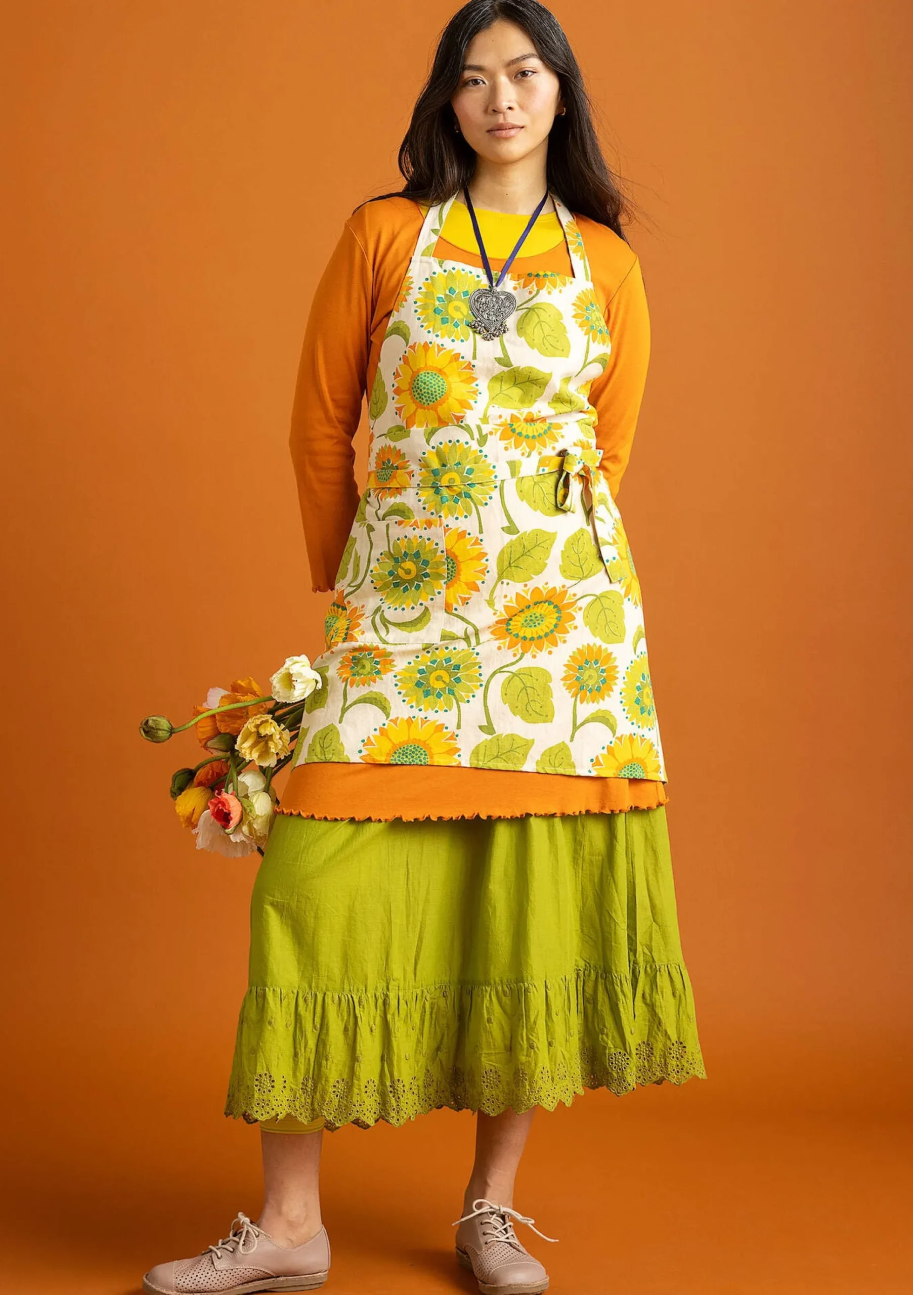 Förkläde Sunflower I Ekologisk Bomull/ Lin