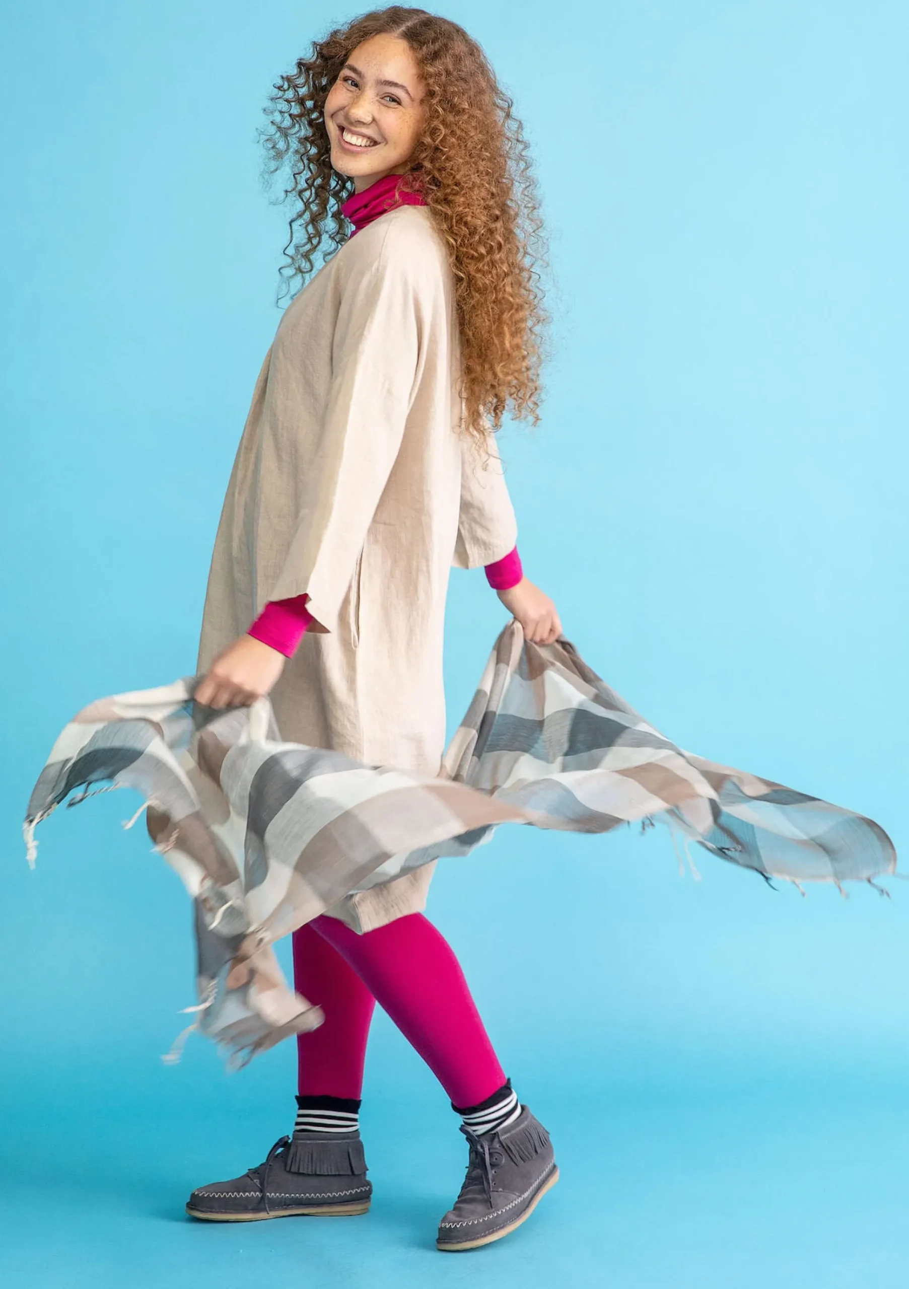 Garnfärgad Sjal Cleo I Ull