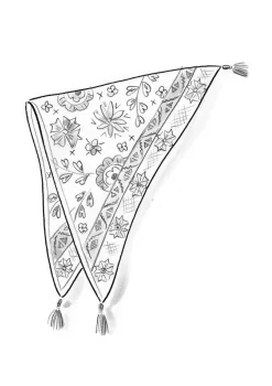 Stickad Sjal Folklore I Ull/lyocell