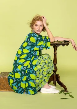 Vävd Kimono Limone I Viskos
