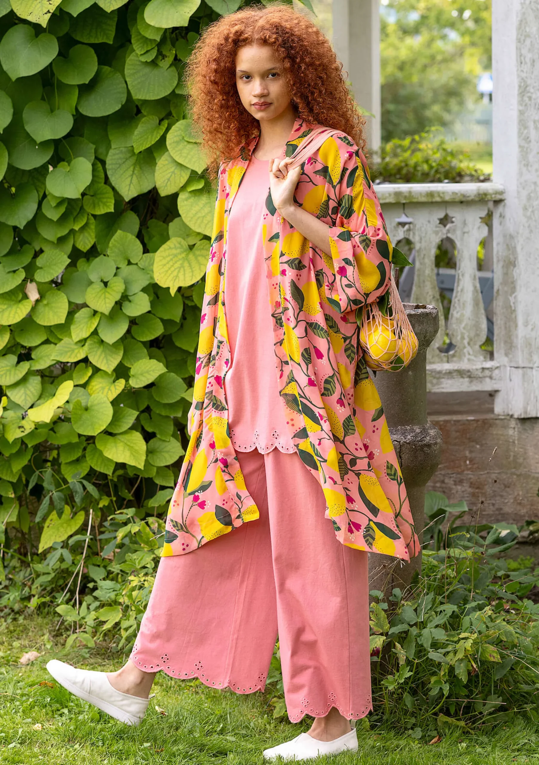 Vävd Kimono Limone I Viskos