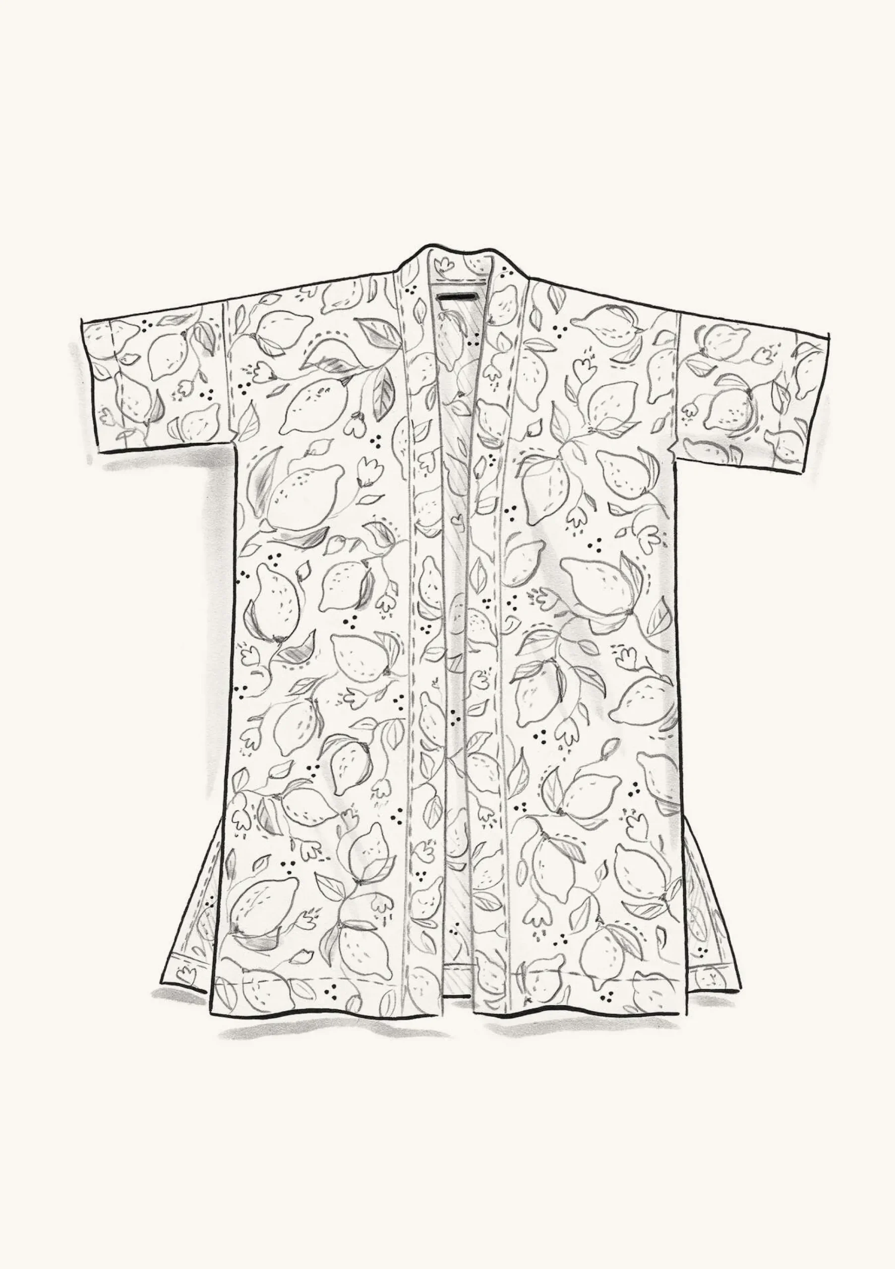 Vävd Kimono Limone I Viskos